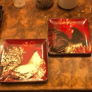 Susan Winget Rooster Avignon Morning 8.5" Salad Plates Certified International